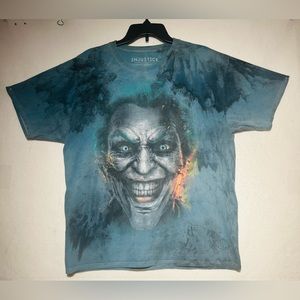 DC Comics Injustice Big Face Joker T-Shirt Mens Medium Tie Dye All Over Print